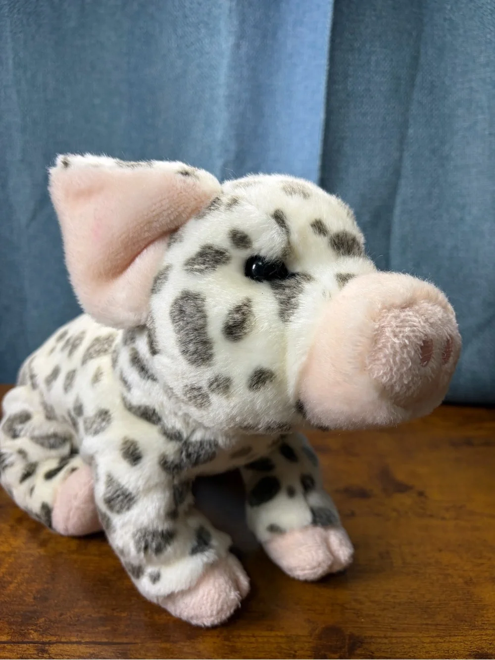 Spot-Pattern Plush Piglet Toy in Pink and Cream - Small Pets